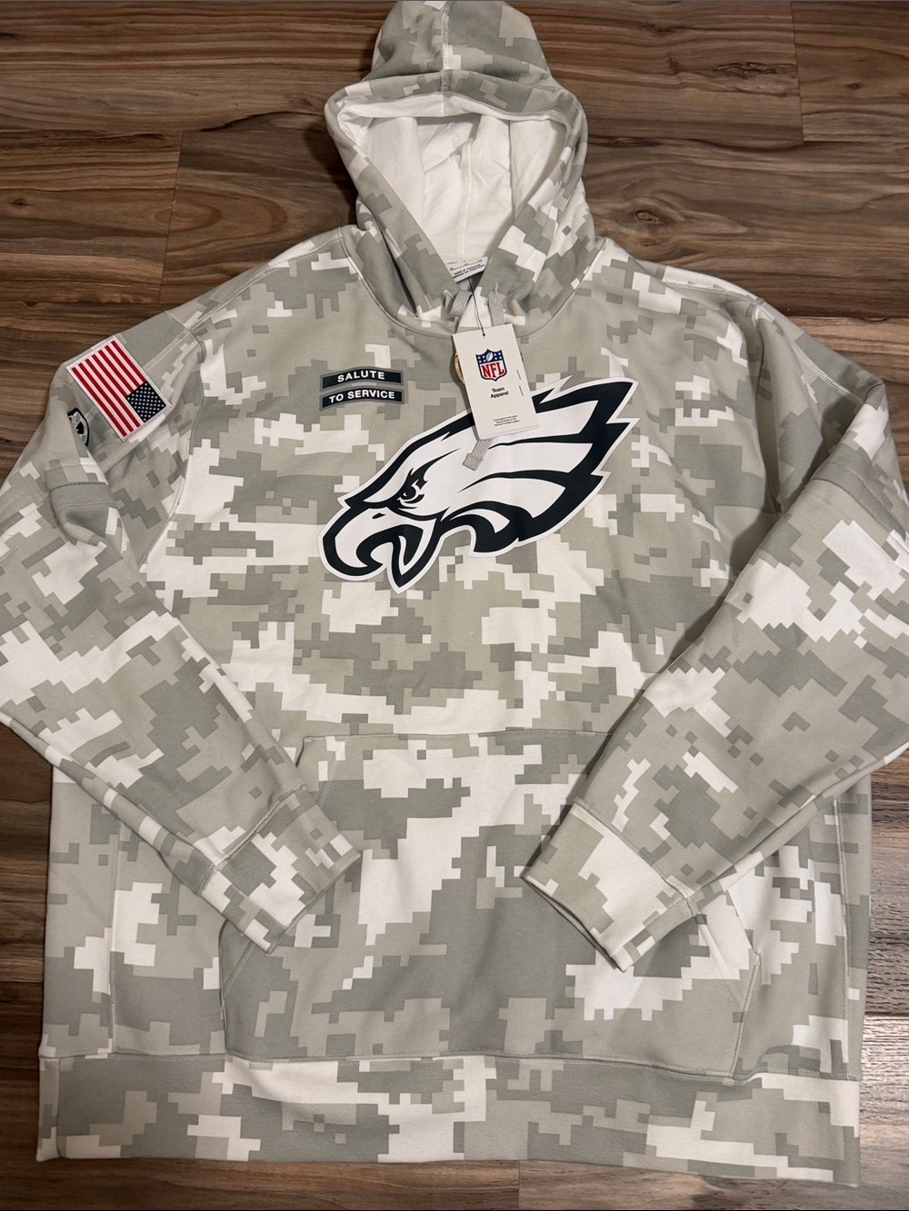 Nike Philadelphia Eagles 2024 Salute to Service Hoodie Camo Pullover Men XL